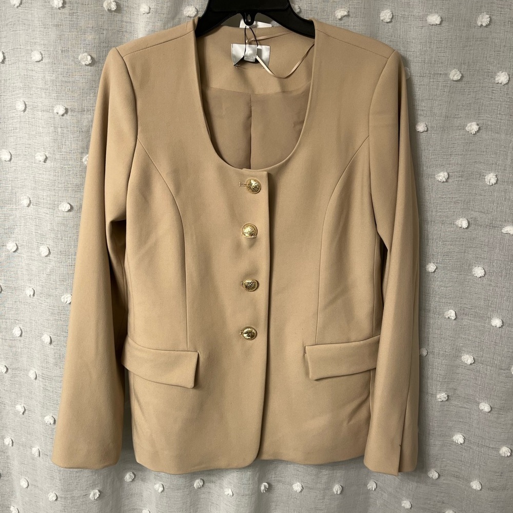 Jason Wu Tan Blazer with Gold Buttons